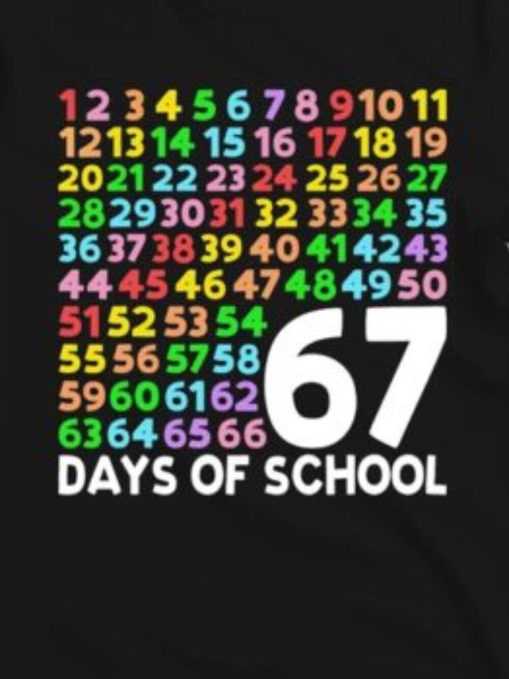67 Days of School Shirt, Six Seven Meme Unisex T Shirt 73 - Picture 2 of 5
